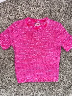 kate spade Bright Pink Short-Sleeve Knit Sweater